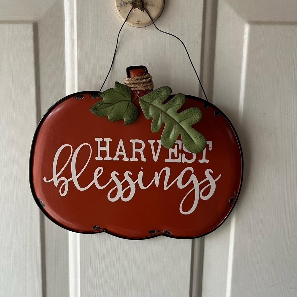 Harvest Blessings Metal Sign